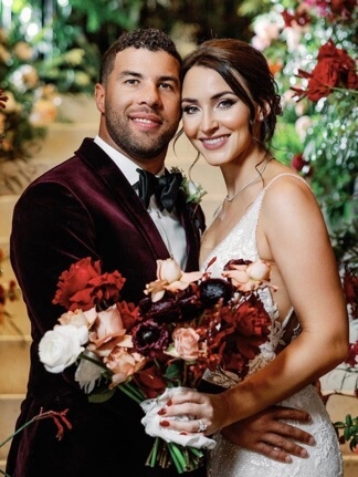 Bubba Wallace with his wife.